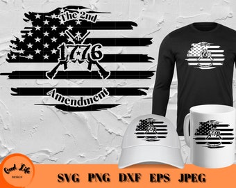 2nd Amendment SVG, Gun Rights, 1776, Distressed American Flag, Second Amendment SVG, Freedom to Bear Arms Svg, Grunge Flag, Plead the Second
