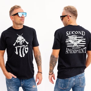2nd Amendment US American Flag Shirt - Patriotic Gun Rights Graphic Tee For Men