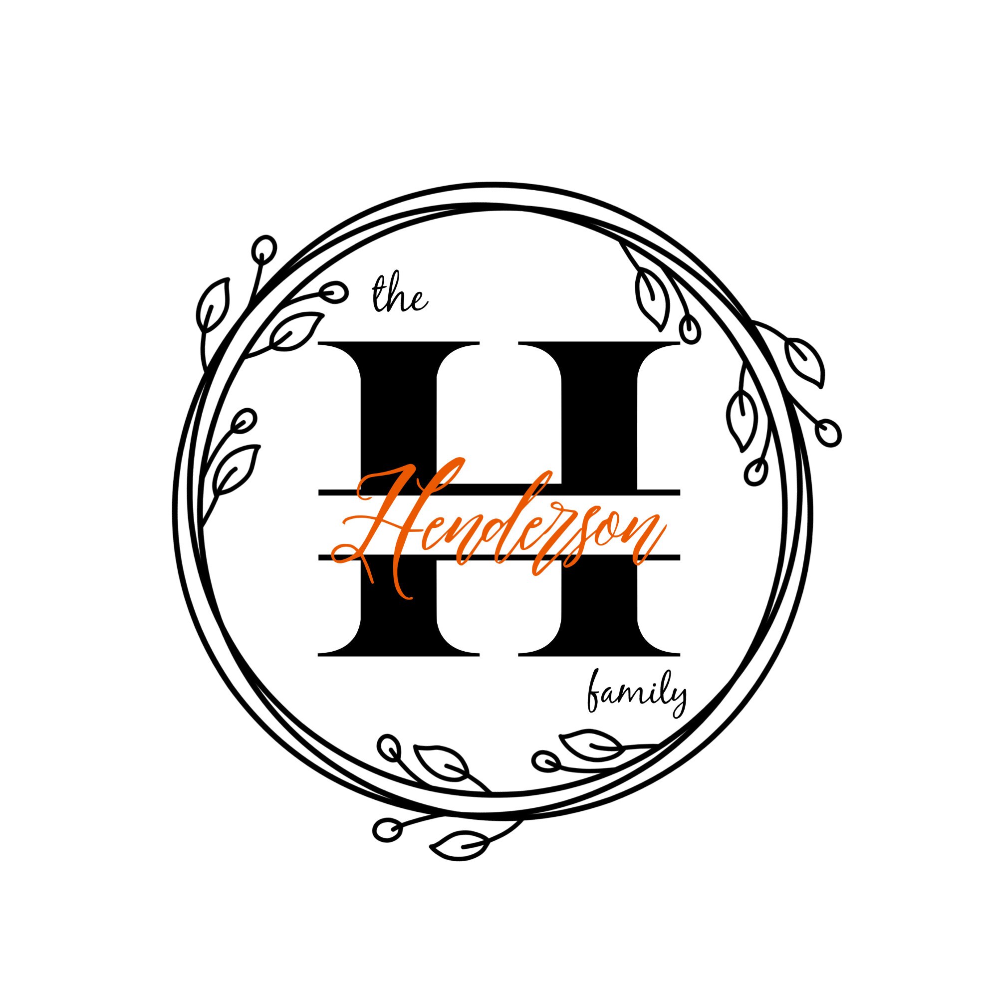 Alphabet Name Frame, Family SVG, Split Monogram SVG, Split Family Name ...