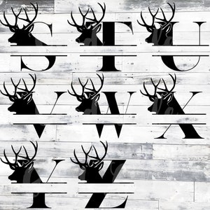 Deer Head Alphabet Name Frame, Split Monogram Family Name Frame, Split ...