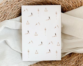 Greeting card Yoga Gift card Mindfulness Yoga Postcard Gift idea Yoga lovers Yoga positions Funny cards Woman Pilates poses | A6