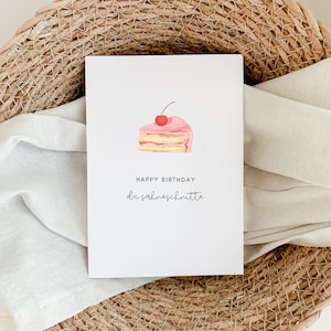 Carte d'anniversaire amusante Motif de gâteau "Joyeux anniversaire, toi la crème glacée" Carte amusante Partenaire Amis Salutations d'anniversaire humoristiques Rose Rosa