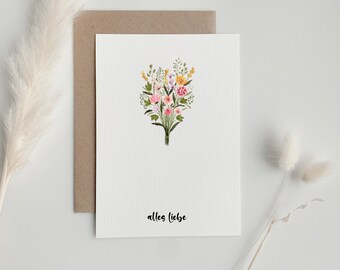 beautiful card for Mother's Day | black / white / colorful | 10.5 cm x 14.8 cm | 300g/m2 postcard chromo cardboard