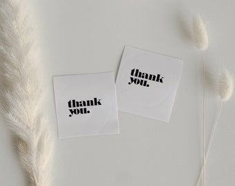 round thank you sticker “thank you” | black/white | 5cm