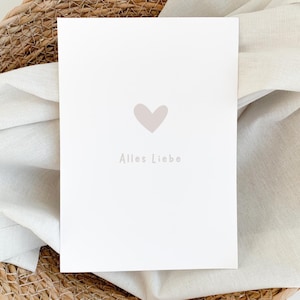 Verjaardagskaart hart cadeaukaart verjaardag felicitatiekaart bruiloft minimalistische ansichtkaart Valentijnsdag eenvoudige kaart | A6