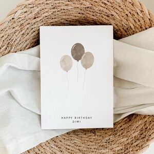 Benutzerdefinierte Geburtstagskarte Zahlen Luftballons Personalisierte Happy Birthday Karte Folienballons Geschenkkarte Geburtstag Ballons