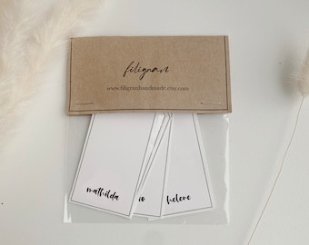 customizable gift tags | white / black | 8cm x 4.1cm | soft cardboard
