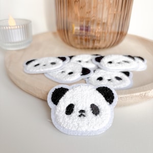 Strijkbare panda-patches, set van 2, schattige panda-patches, zachte applicaties voor kinderkleding, doe-het-zelf babykledingreparatie