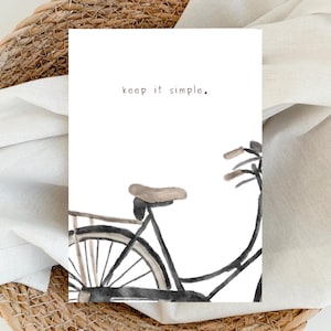 Minimalist greeting card bicycle motif, bike card, cycling card, birthday card, racing bike, bike lover, bikeaholic, bike tour | A6