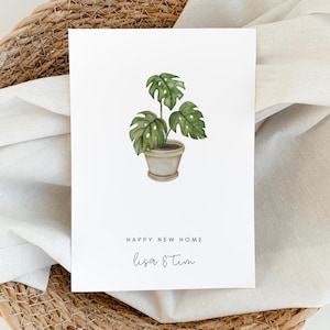 Carte de déménagement personnalisée, carte de félicitations pour plantes, carte minimaliste pour emménager, cadeau pour nouvelle maison, déménagement, pendaison de crémaillère, inauguration | A6