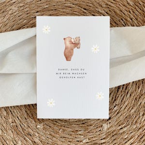 Karte Hebamme Dankeskarte Geburtshilfe Geschenk Baby Dankeschön Wertschätzung Postkarte Beste Hebamme  Bären Mutter Kind Geburt Danke | A6