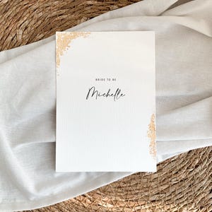 Biglietto di auguri per la futura sposa, elegante biglietto d'auguri con foglia d'oro, futura sposa, addio al nubilato, congratulazioni, fidanzamento, sposa | La A6