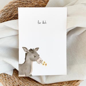 Tarjeta de cumpleaños divertida para ti motivo de burro flores linda tarjeta de animal tarjeta de felicitación de cumpleaños divertida postal alegre Feliz cumpleaños | A6