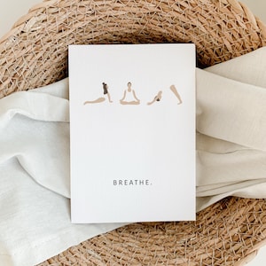 Tarjeta de felicitación tarjeta de regalo de yoga mindfulness yoga postal idea de regalo amante del yoga posiciones de yoga mujer tarjetas divertidas | A6