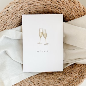 Carte Noces d'or Verres à champagne Carte cadeau Noces d'or Acclamations Carte de félicitations Carte aquarelle 50 ans Anniversaire de mariage Anniversaire de mariage | A6