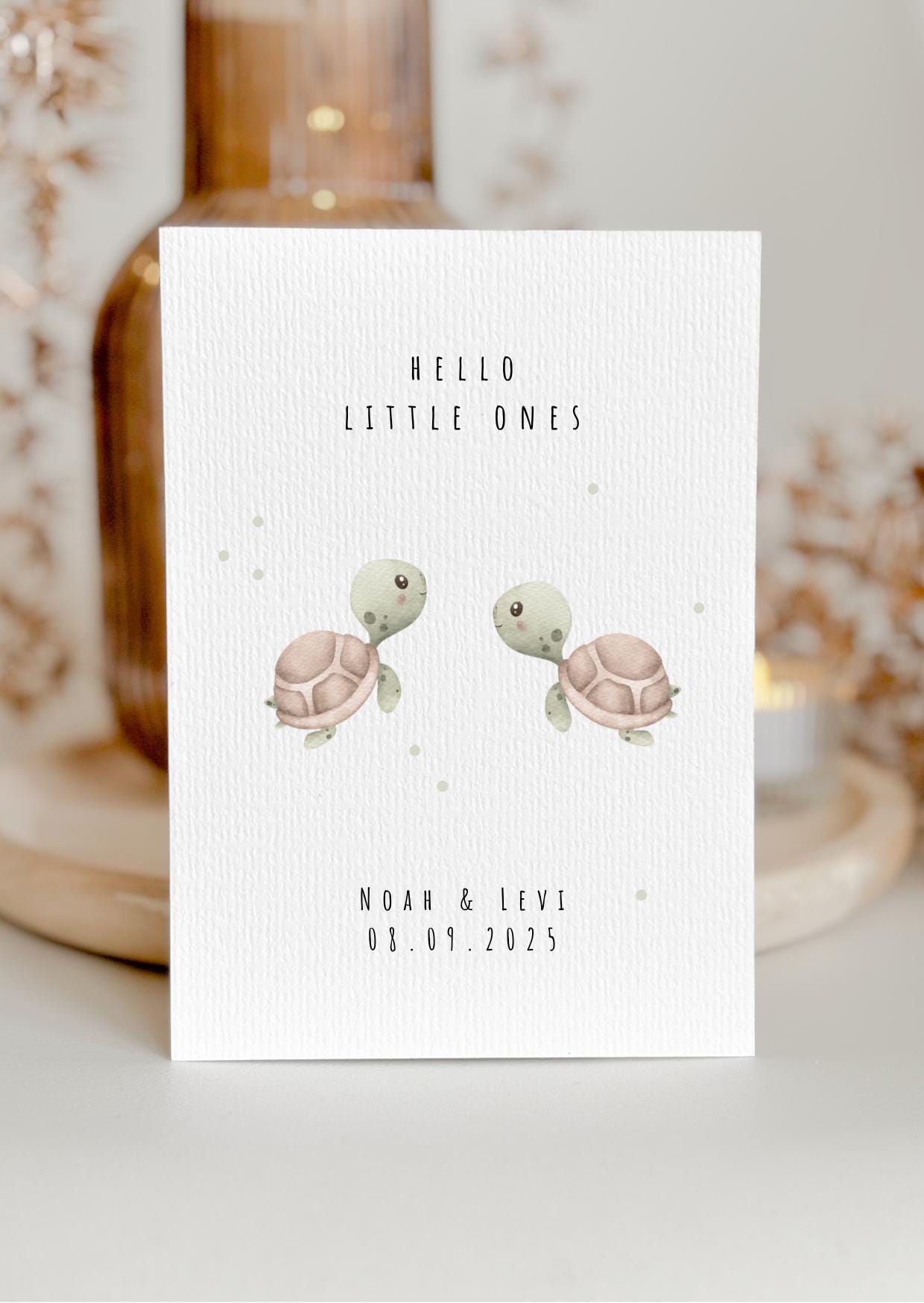 Biglietto di auguri per neonato con animali della foresta, regalo di battesimo irlandese, personalizzato - Italia