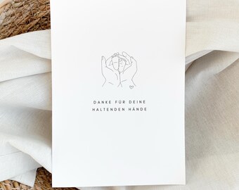 Karte Hebamme Dankeskarte Geburtshilfe Geschenk Baby Dankeschön Wertschätzung Postkarte Beste Hebamme  Doula Mutter Kind Geburt Danke | A6