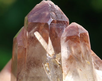 Natural Red Hematoid Quartz Cluster, Phantoms, Zimbabwe, 105.4 grams