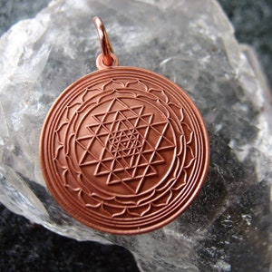 Copper Shri Yantra Pendant, Activated Shree Yantra