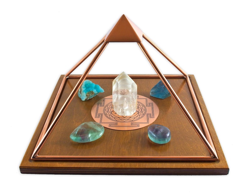 Meru Pyramid Pirámide de cobre hecha a mano con Shri Yantra activado, carga, energización, Feng Shui, meditación, etc. imagen 2