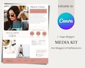 Classic Media Kit Template for Influencers & Bloggers, Single Page, Editable in Canva,  Press Kit, Business, Instagram