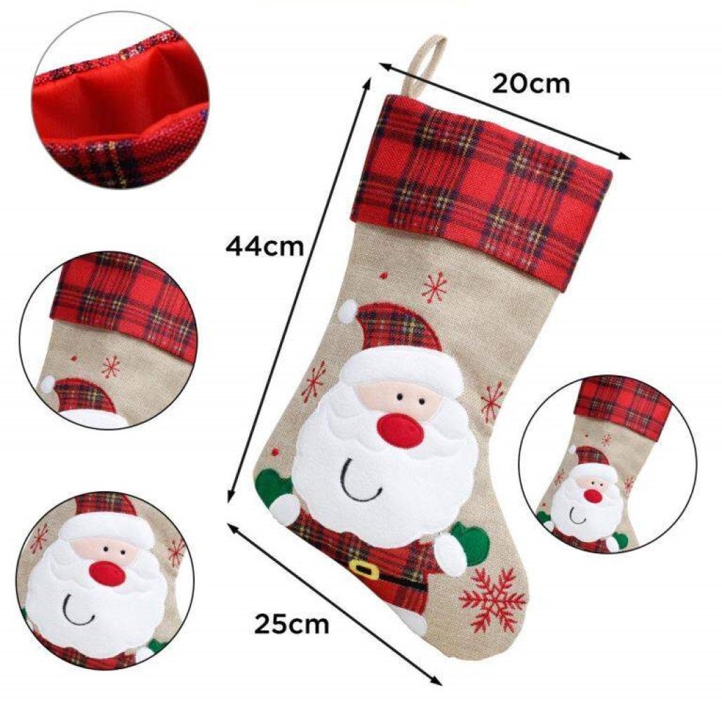 DIBSIES Weihnachtsstrumpf Mit Personalisierungs-Set – 45,7 Cm, 4 Motive (Weihnachtsmann, Schneemann, Pinguin, Eisbär)