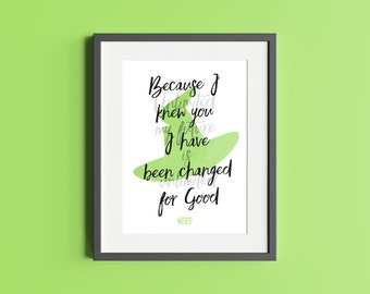 Wicked - Musical Theatre Quote Print - Double Quote