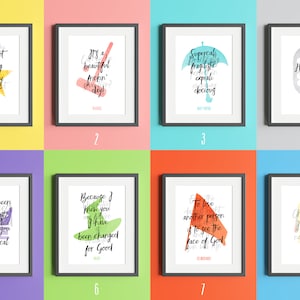 Musical Theatre Quote Prints - Double Quote - A4 - Multi Purchase - Hamilton, Six, Waitress, Avenue Q, Dear Evan Hansen, Wicked and more