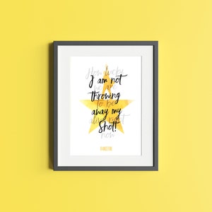 Hamilton - Musical Theatre Quote Print - Double Quote