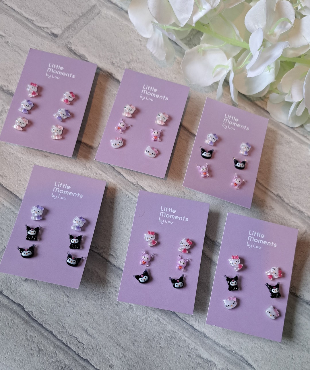 Kawaii Earrings. Cute Earrings. Kawaii Studs. Cat Earrings. Cartoon