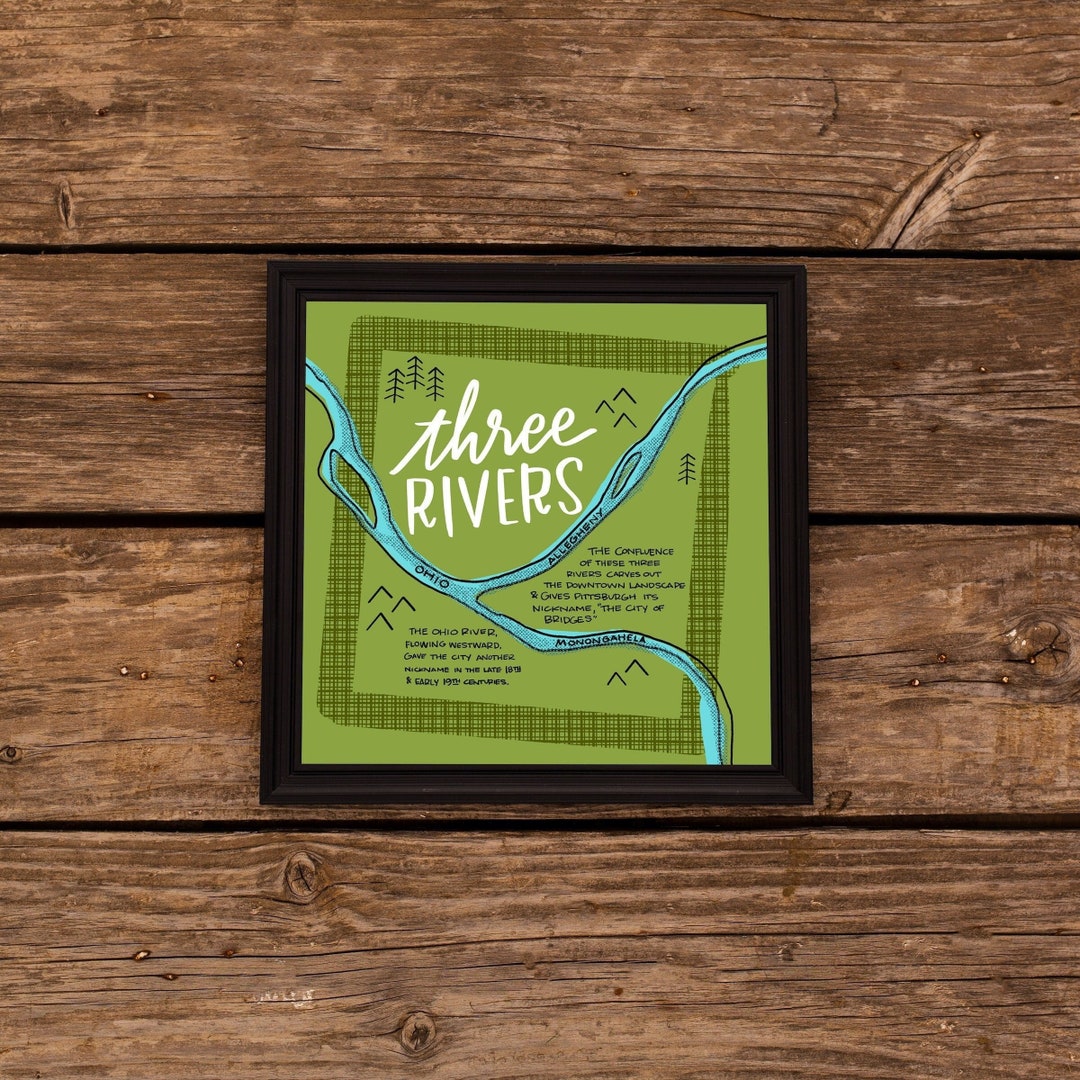 3 Rivers Graphic Three Rivers Print - Etsy