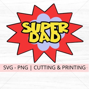 Superdad Layered Svg, Super Dad Cake topper SVG, Super Dad SVG, arquivos Cricut, Silhouette, arquivos png, Dia dos Pais svg, Dia dos pais super-herói