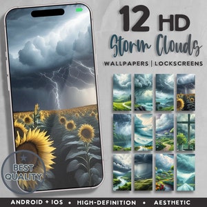 Majestic Storm Themed iPhone and Android Wallpaper Pack | High-Resolution Nature Storm Backgrounds