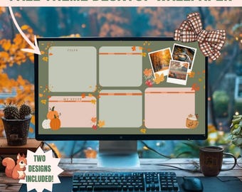 Cozy Fall-Themed Desktop Wallpaper | Autumn Digital Download | Seasonal Aesthetic for Computer Background