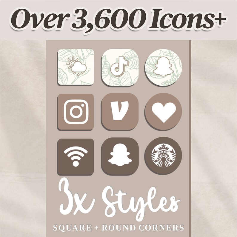 Neutral Beige Android Theme: App Icons & HD Wallpapers - Etsy