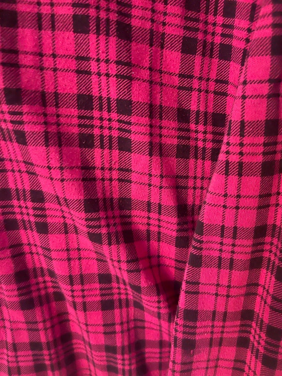 Vintage 90s pink and black plaid turtleneck size … - image 4