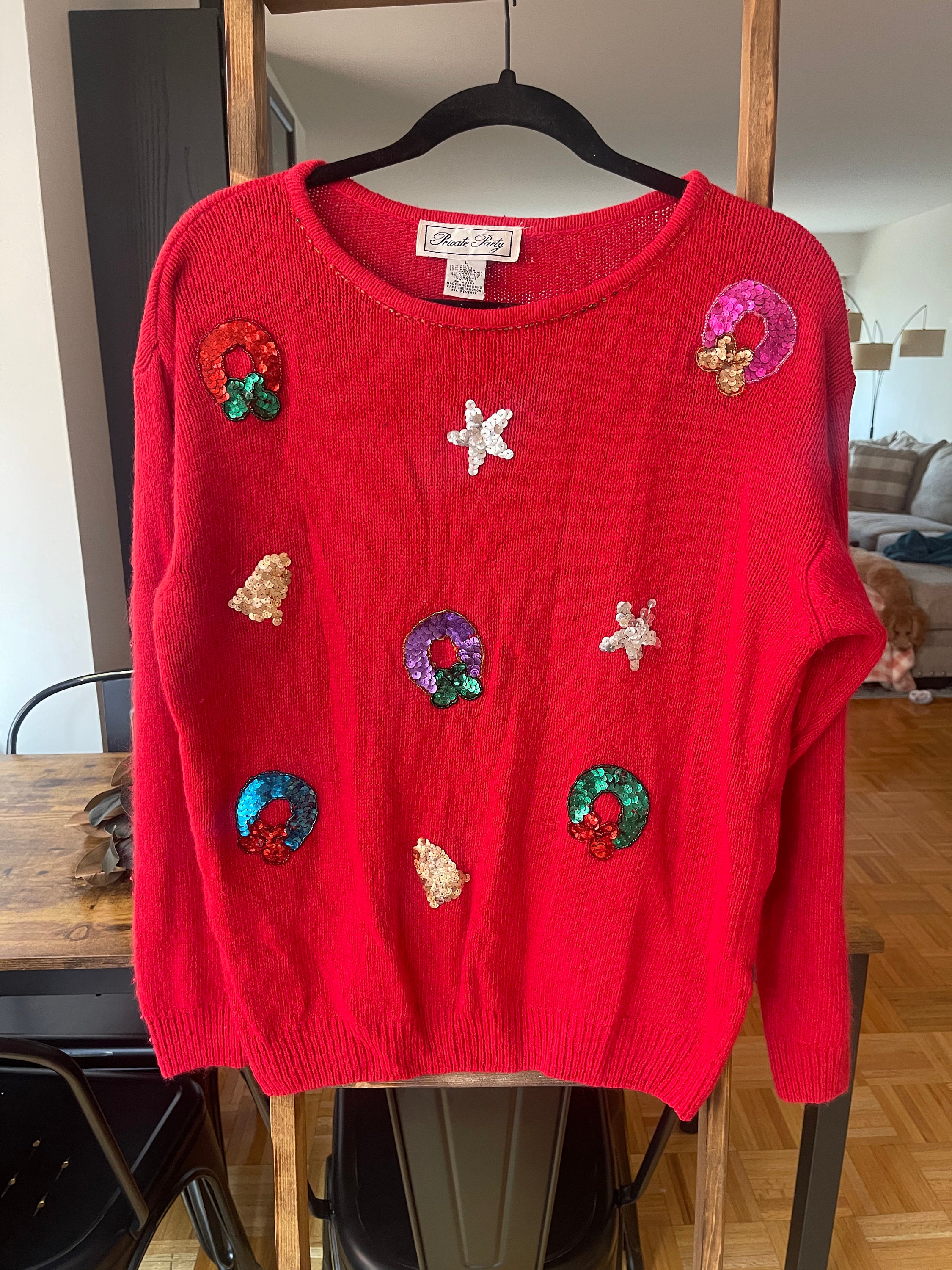 Sequin Xmas Sweater - Etsy