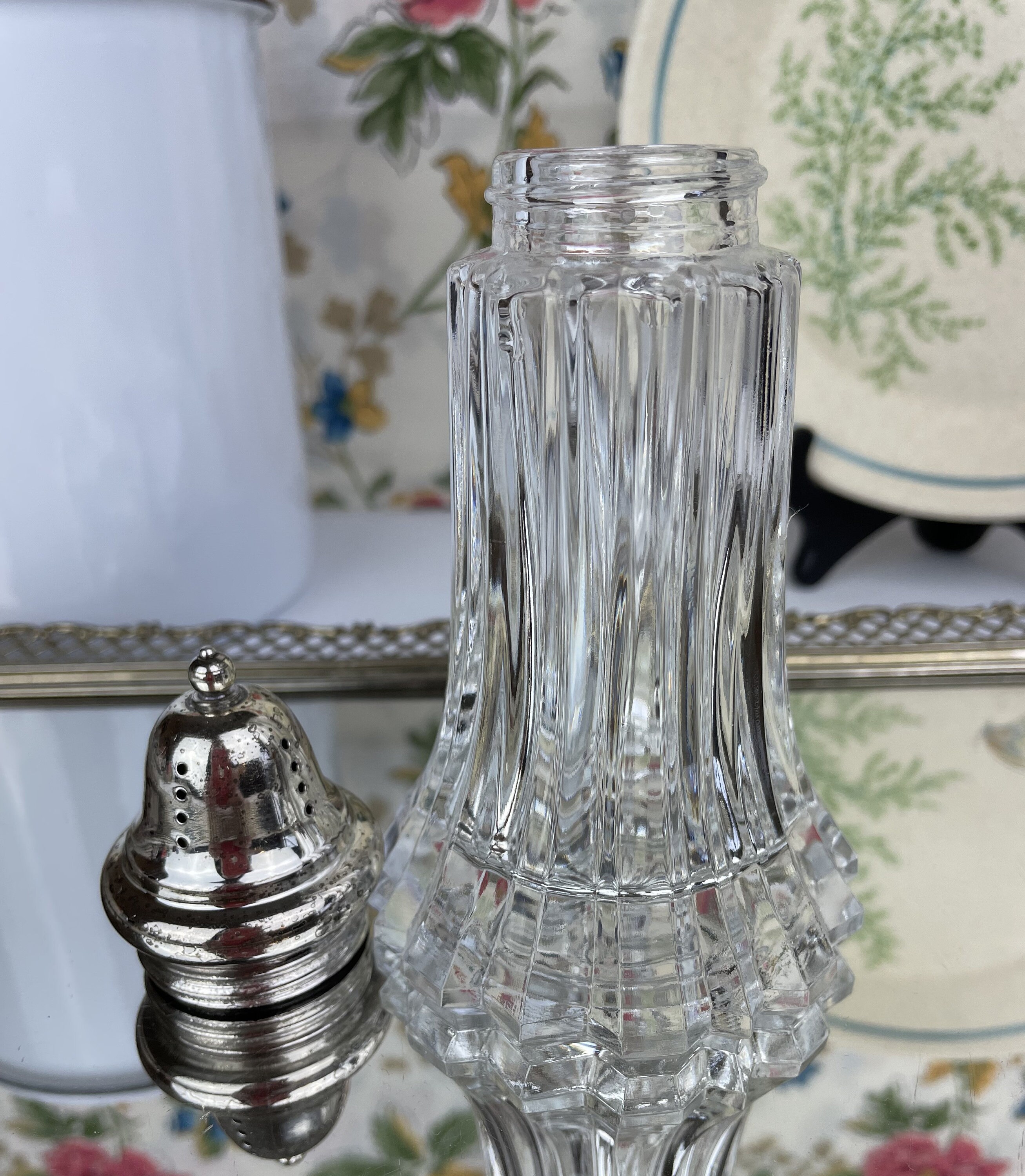 Vintage Sugar Shaker Muffineer Clear Glass Sugar Sifter Etsy