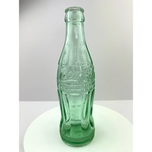 Vintage Coca Cola Bottle, 1957 Hobble Skirt Coke Bottle, Green Glass Collectible