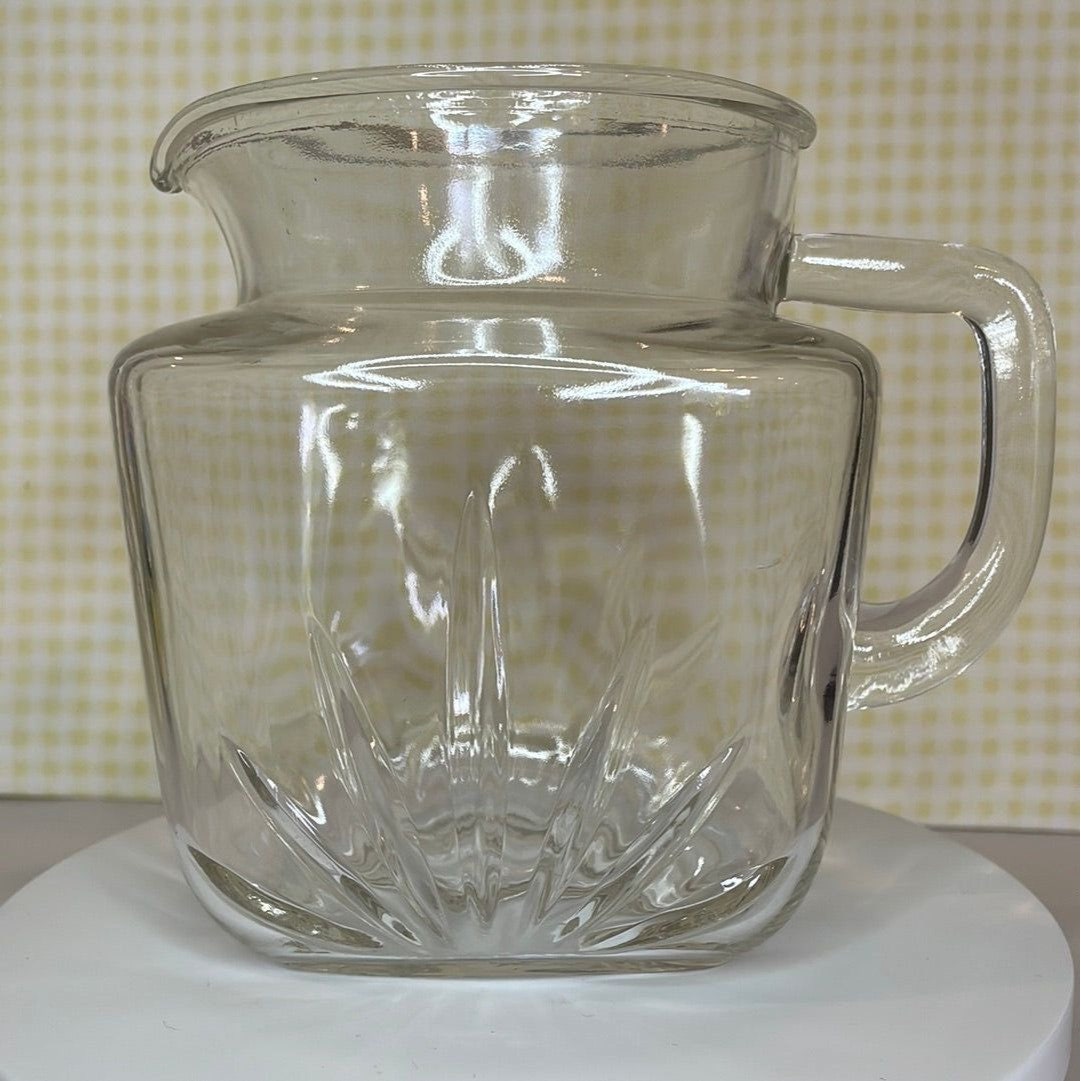 Vintage Federal Clear Pressed Starburst Glass Star Pitcher Sunrise Emb –  Fluffernutter Vintage