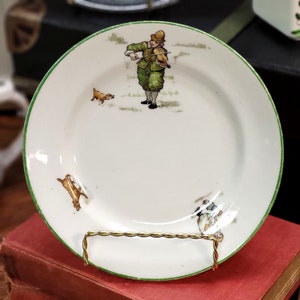 Williams & Sons England Child&#39;s Plate Fiddle Player and Dog