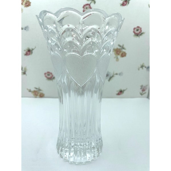 Vintage Lead Crystal Heart Vase, Made in France Exclusively for FTD