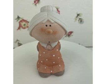 Vintage Bumpkins "Granny Bumpkin" Ceramic Figurine with Rolling Pin