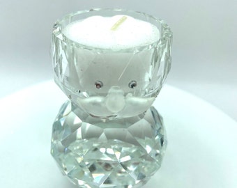 Crystal Snowman Votive Candle Holder - Holiday Christmas Decor