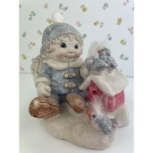 Figurine d&#39;ange chérubins Dreamsicles, collection Winter Wonderland – janvier