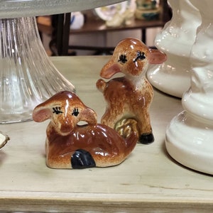 Vintage Deer/Fawn Salt and Pepper Shaker set, Mid Century Novelty Tableware