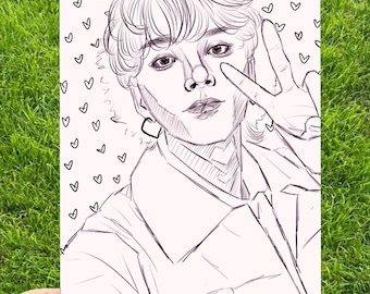 Xdinary Heroes Sketch Print: Kpop Art (8x10, 12x18, 18x24)