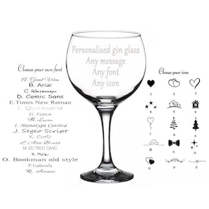 Personalised gin glass