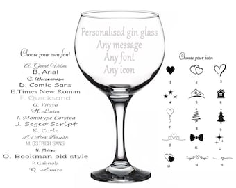 Personalised gin glass