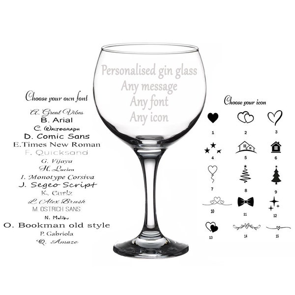 personalised plastic gin glass